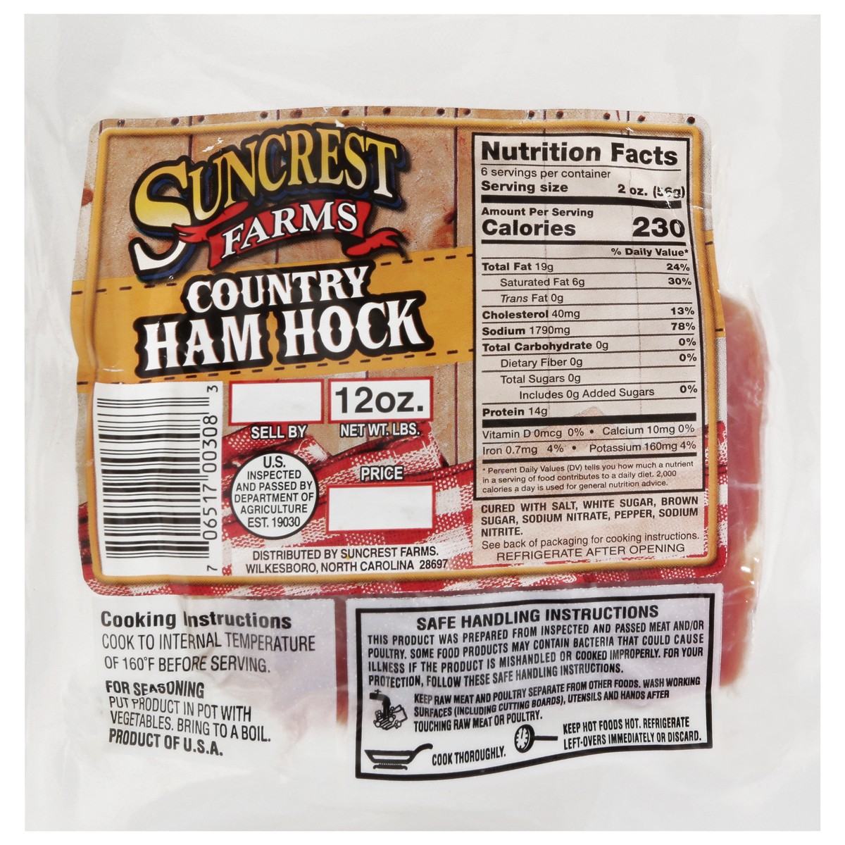 slide 1 of 5, Suncrest Farms Country Ham Hock 12 ea, 12 ct