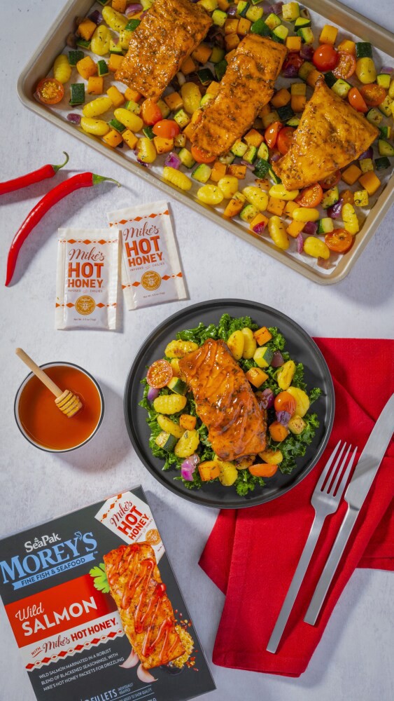 slide 2 of 2, Moreys Salmon Hot Honey, 11 oz