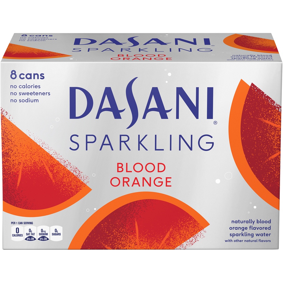 slide 1 of 3, Dasani Sparkling Blood Orange, 8 ct; 12 fl oz