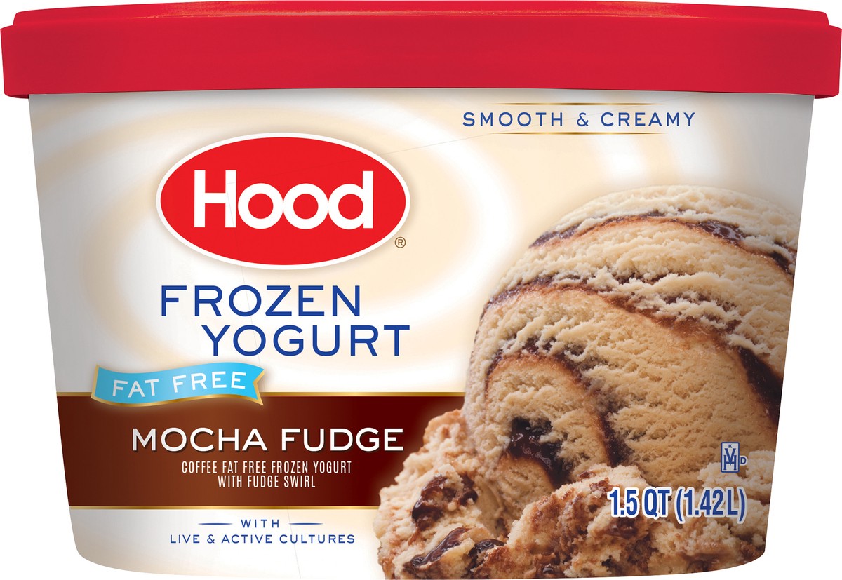 slide 4 of 4, Hood Fat Free Mocha Fudge Frozen Yogurt, 1.5 Quarts, 48 oz