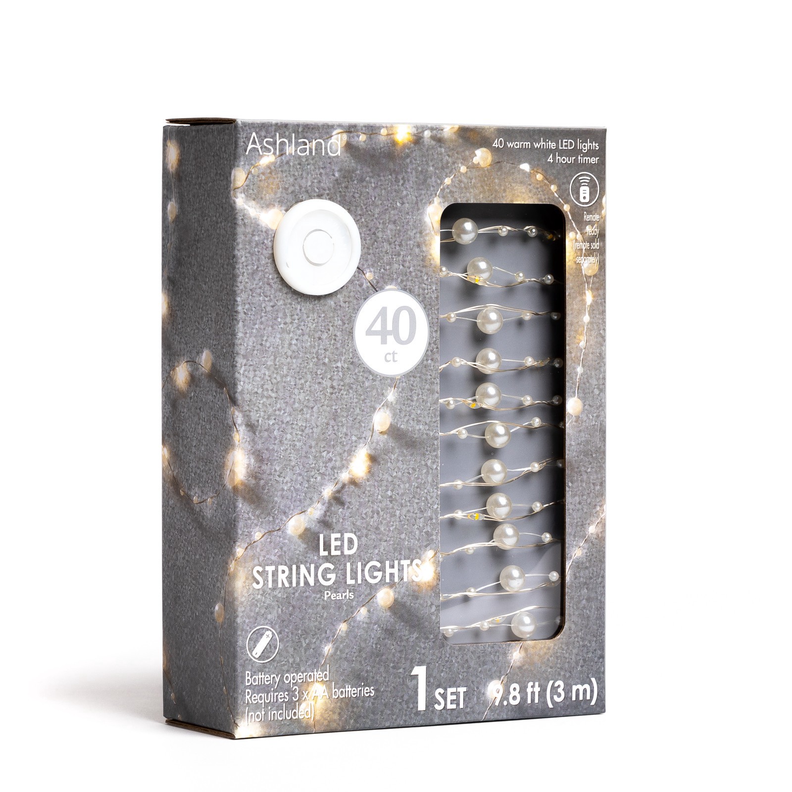 slide 5 of 6, 40ct. Warm White Pearl Led String Lights By Ashland, 40 ct