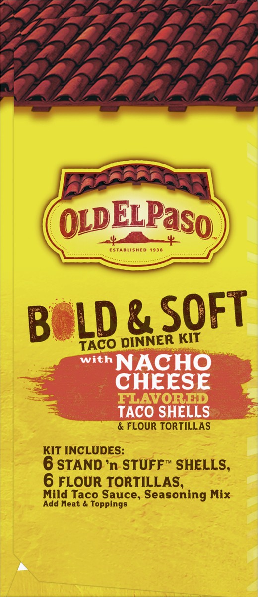 slide 2 of 9, Old El Paso Nacho Cheese Bold & Soft Tortilla Taco Dinner Kit, 12 ct., 12.6 oz., 1 ea