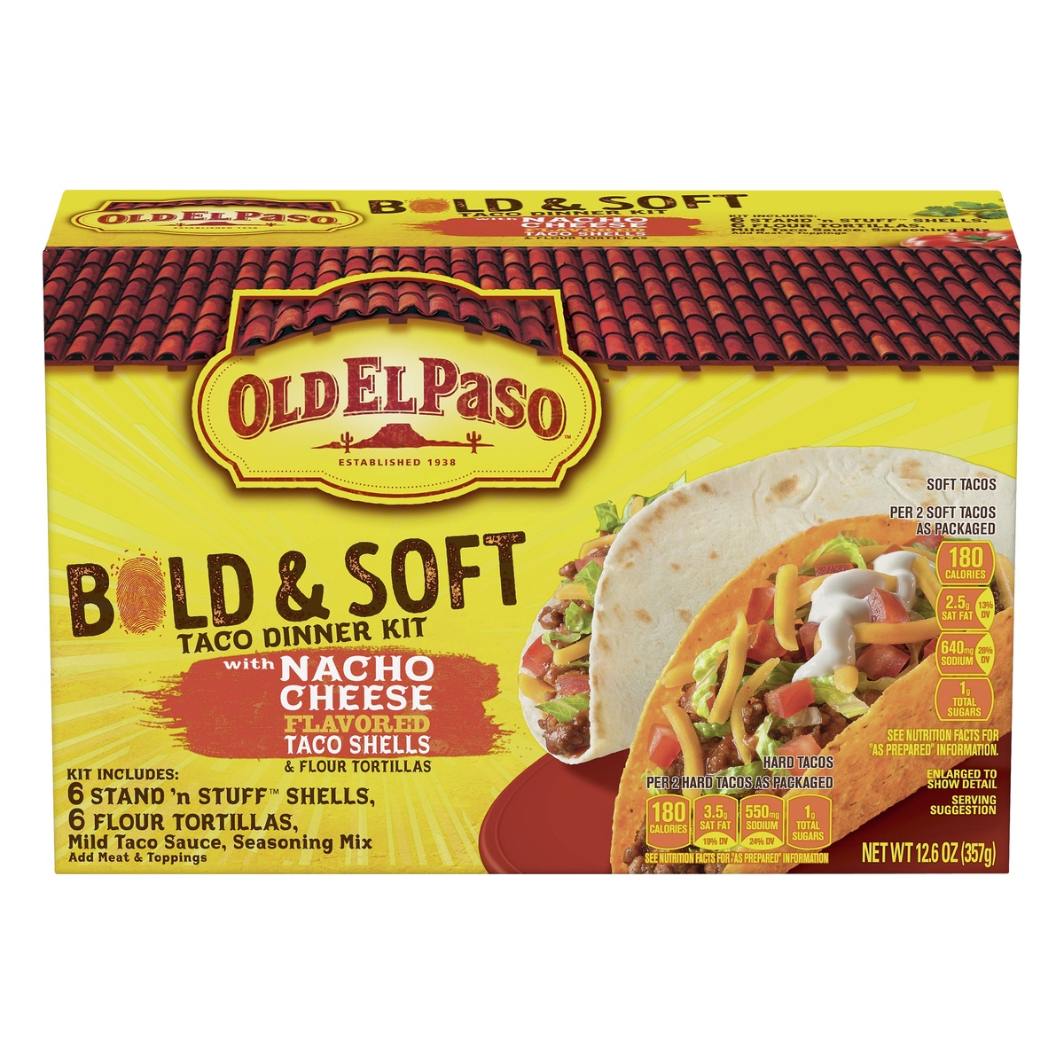 Old El Paso Bold Nacho Cheese Shell And Soft Tortilla Taco Dinner Kit 126 Oz Shipt 8033