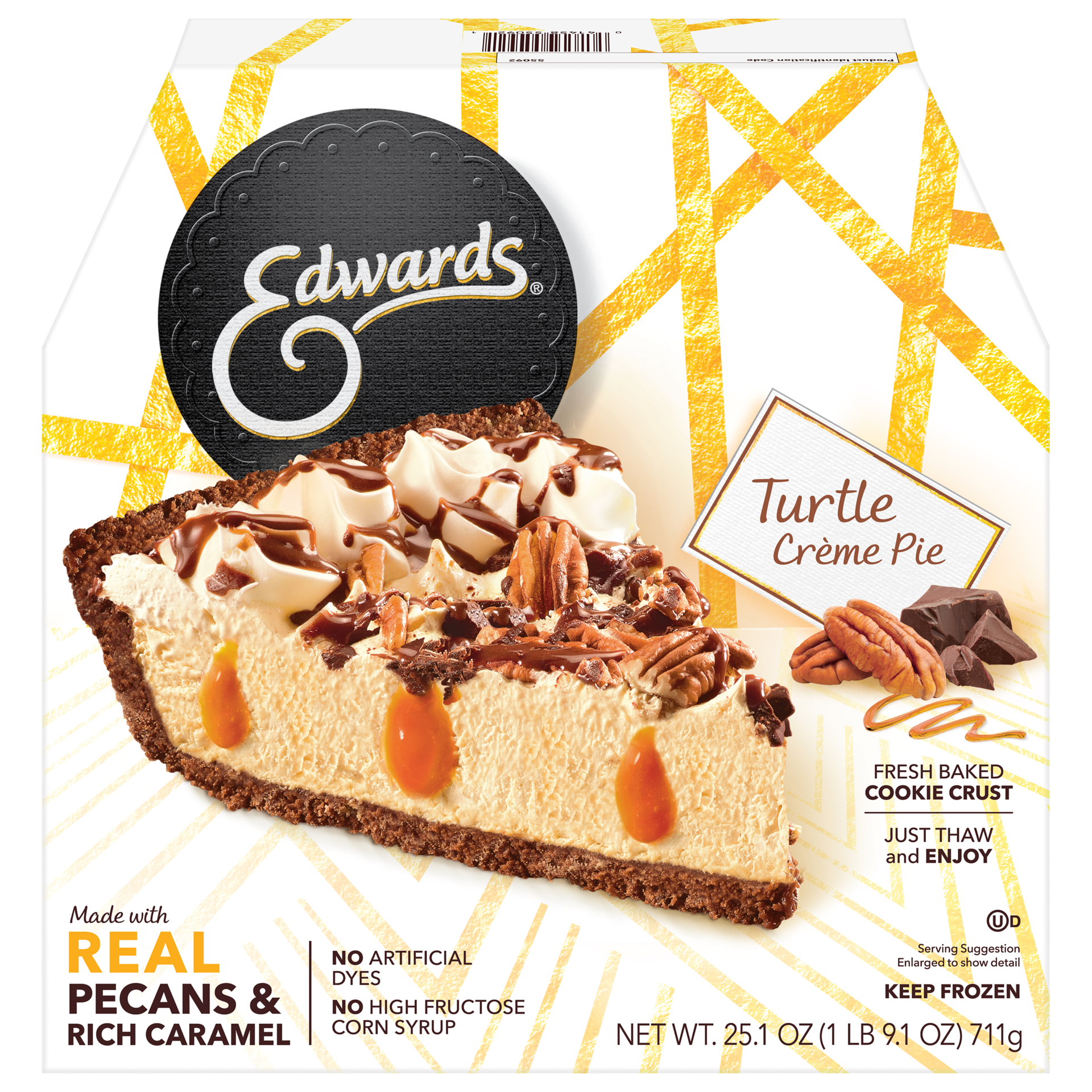 slide 1 of 4, Edwards Premium Frozen Desserts Turtle Pie, 25.1 oz