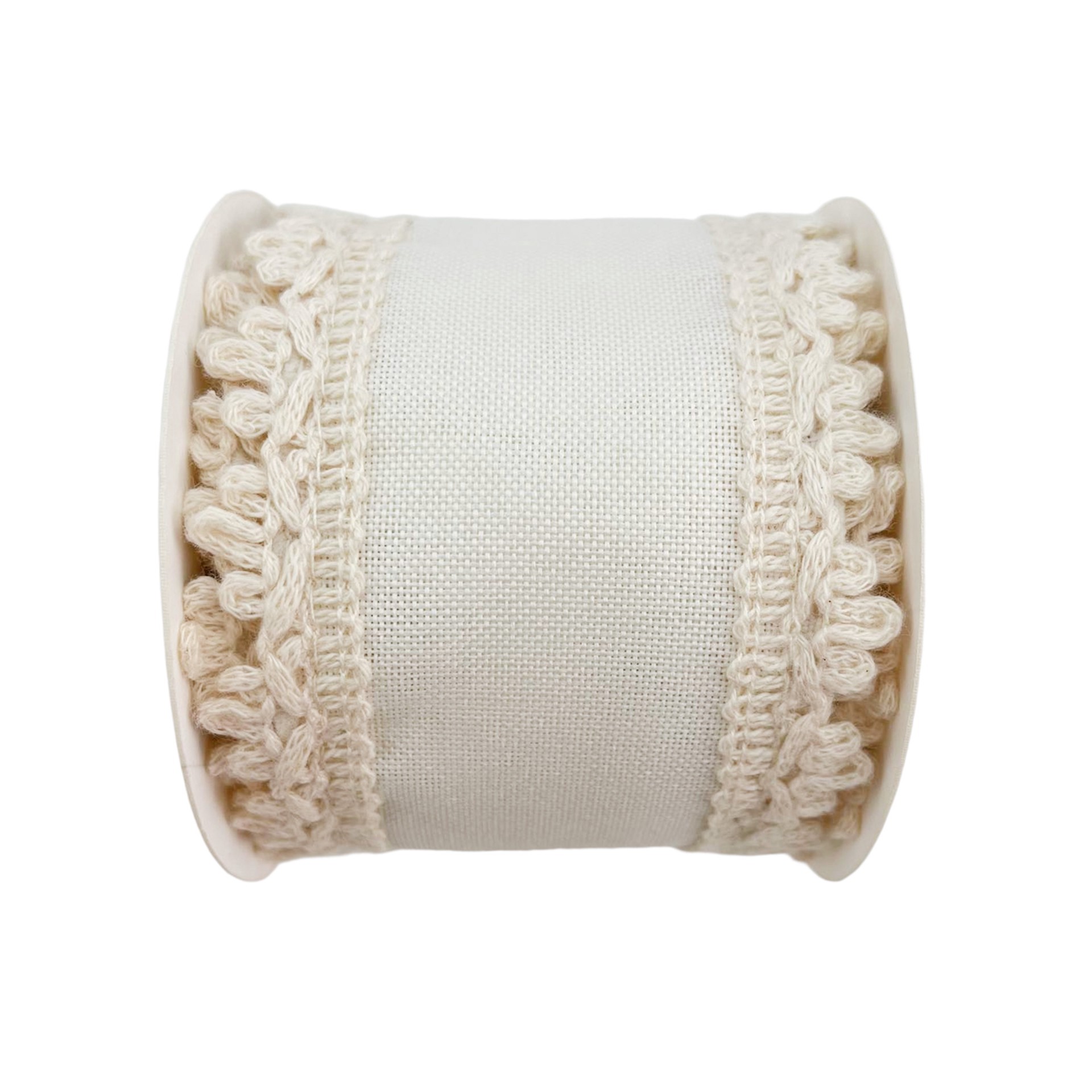 slide 3 of 4, 2.5" X 2yd. Faux Linen Trim Ribbon By Celebrate It, 2.5 in x 2 yd