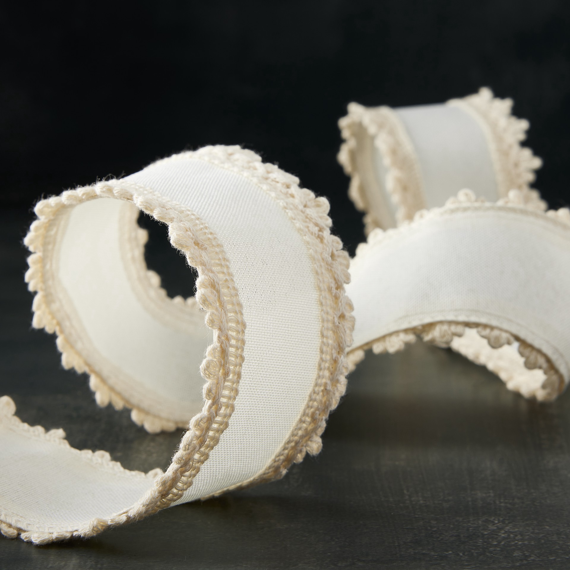 slide 4 of 4, 2.5" X 2yd. Faux Linen Trim Ribbon By Celebrate It, 2.5 in x 2 yd