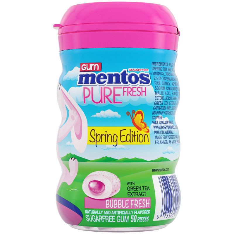 slide 2 of 4, Mentos Gum Curvy Bottle Spring Edition - Pure Fresh Bubble Fresh, 3.53 oz