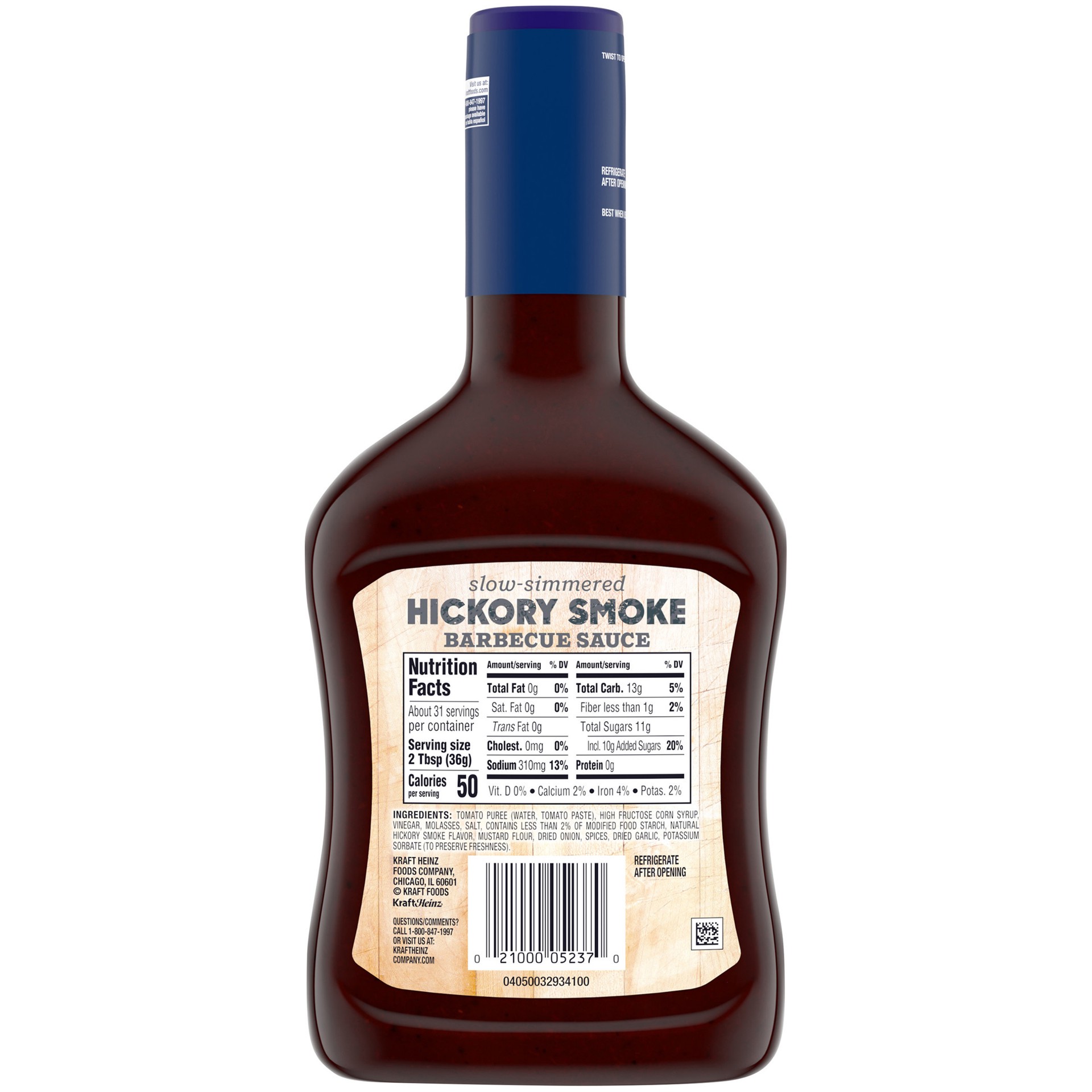 slide 4 of 5, Kraft Hickory Smoke Slow-Simmered Barbecue Sauce Value Size, 39 oz Bottle, 39 oz