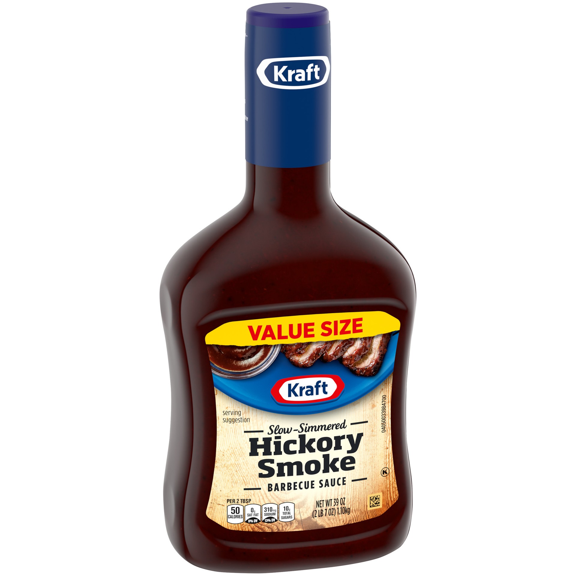 slide 5 of 5, Kraft Hickory Smoke Slow-Simmered Barbecue Sauce Value Size Bottle, 39 oz