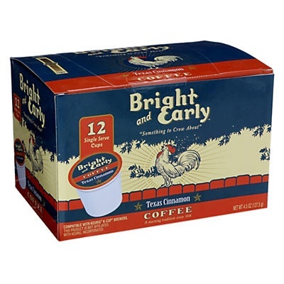 slide 1 of 1, Bright & Early Texas Cinnamon Coffee Single Serve Cups, 12 ct
