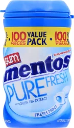 Mentos Pure Fresh Sugar Free Fresh Mint Flavor Chewing Gum 100 Count