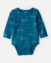 Carter's Baby Boy Woodland Long-Sleeve Graphic Bodysuit - Blue Teal 12M