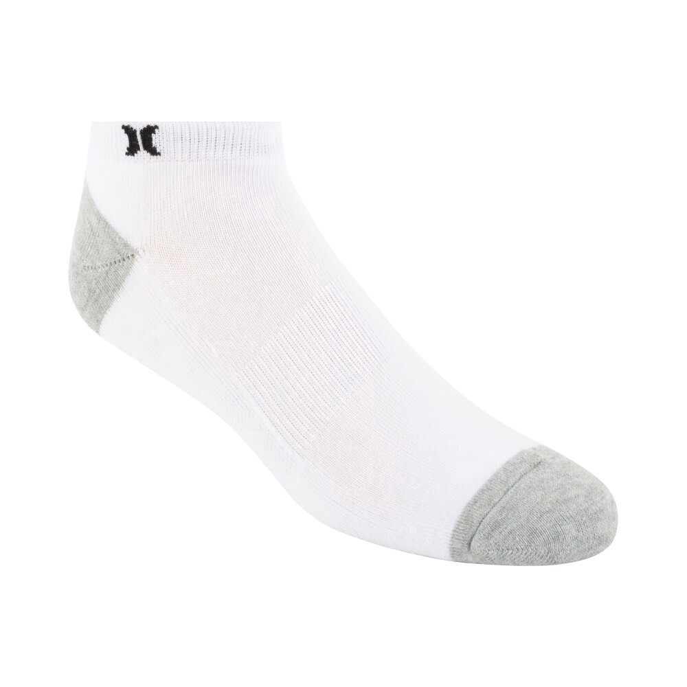 slide 3 of 3, Hurley Mens Low Cut Socks Multipack - White, 6 ct