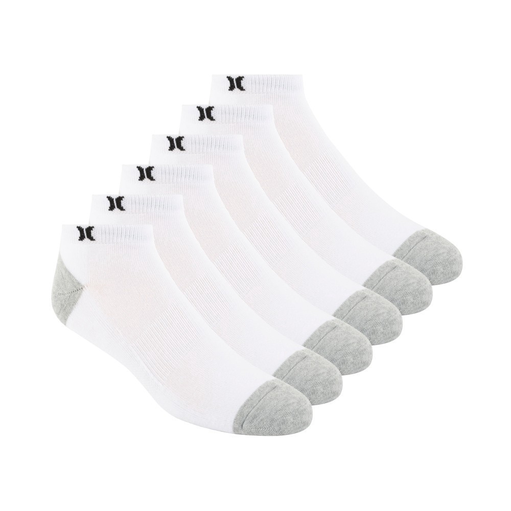 slide 1 of 3, Hurley Mens Low Cut Socks Multipack - White, 6 ct