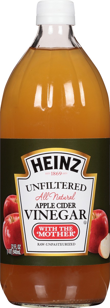 slide 5 of 7, Heinz All Natural Unfiltered Apple Cider Vinegar with the Mother, 32 fl oz Bottle, 32 fl oz