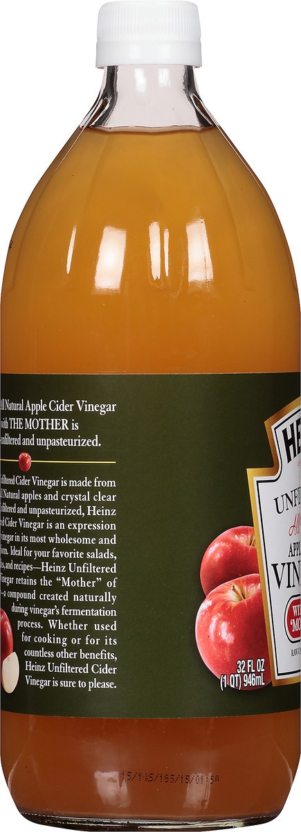 slide 6 of 7, Heinz All Natural Unfiltered Apple Cider Vinegar with the Mother, 32 fl oz Bottle, 32 fl oz