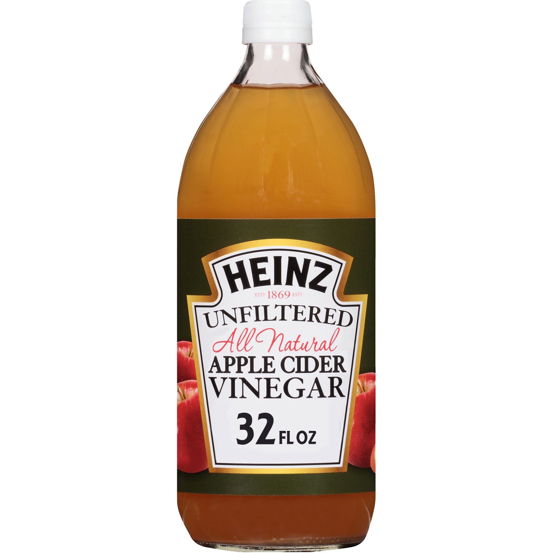 slide 1 of 1, Heinz All Natural Unfiltered Apple Cider Vinegar with the Mother Bottle, 32 fl oz