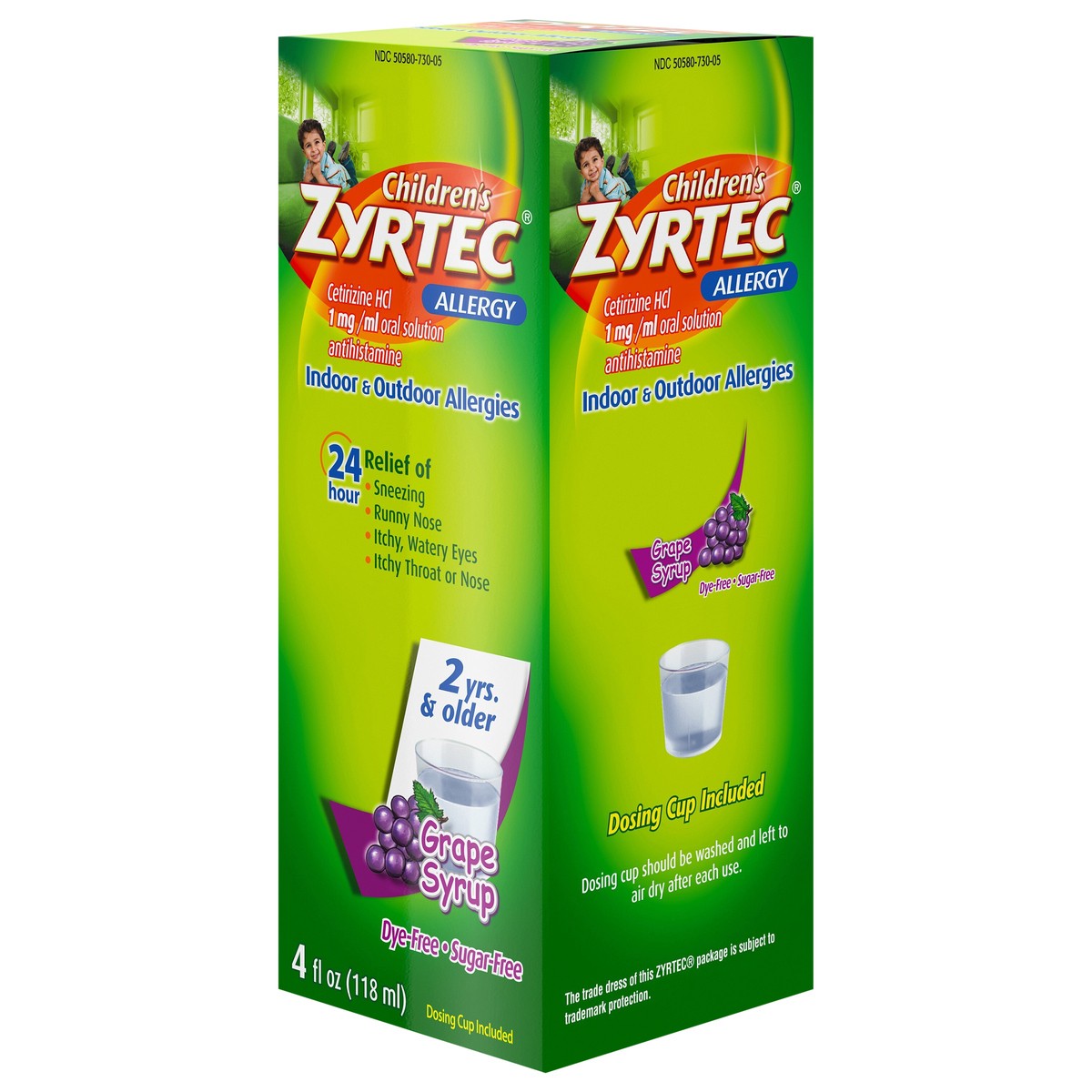 slide 4 of 7, Zyrtec Children's Zyrtec Allergy Syrup, Dye-Free, Sugar-Free Grape, 4 Fl. Oz, 4 fl oz