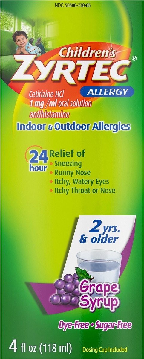 slide 6 of 7, Zyrtec Children's Zyrtec Allergy Syrup, Dye-Free, Sugar-Free Grape, 4 Fl. Oz, 4 fl oz