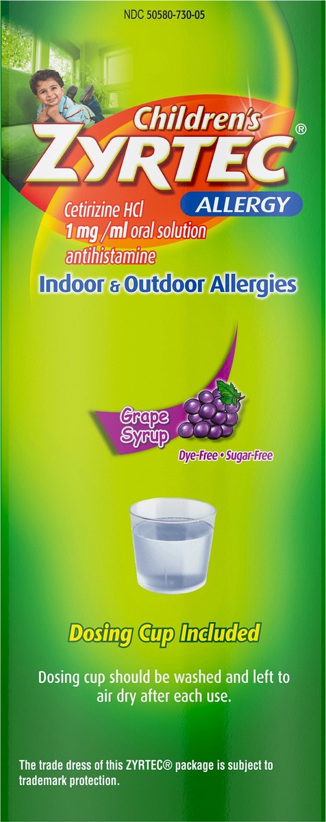 slide 2 of 7, Zyrtec Children's Zyrtec Allergy Syrup, Dye-Free, Sugar-Free Grape, 4 Fl. Oz, 4 fl oz