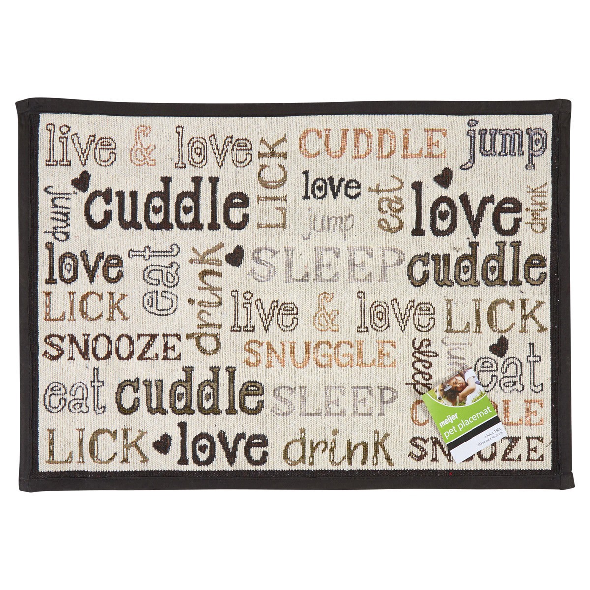 slide 1 of 5, Meijer Spoiled Dog or Cat Tapestry Pet Placemat, Assorted Styles, 13"x19", 1 CT      