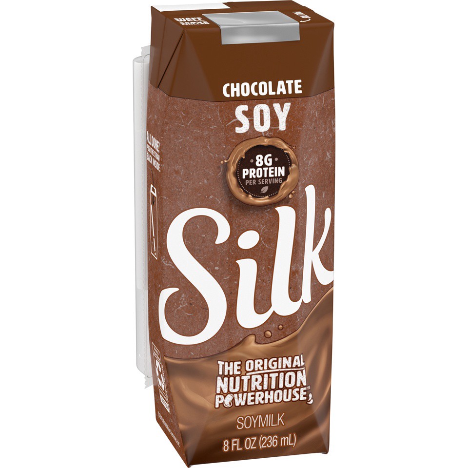 slide 5 of 8, Silk Shelf-Stable Soy Milk Singles, Chocolate, Dairy-Free, Vegan, Non-GMO Project Verified, 8 oz., 8 fl oz