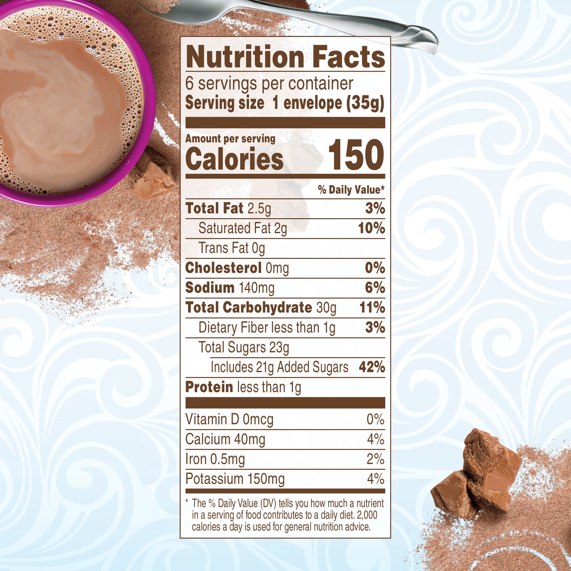 slide 3 of 5, Swiss Miss Non-Dairy Chocolate Flavored Hot Cocoa Mix, 6 Count Hot Cocoa Mix Packets, 6 ct