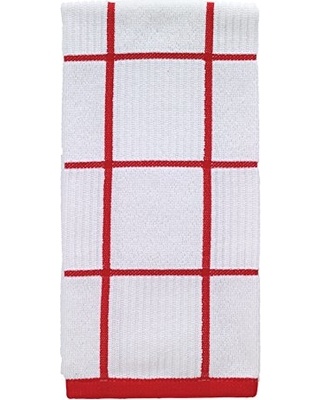 slide 1 of 1, T-fal Red Check Parquet Towel, 1 ct