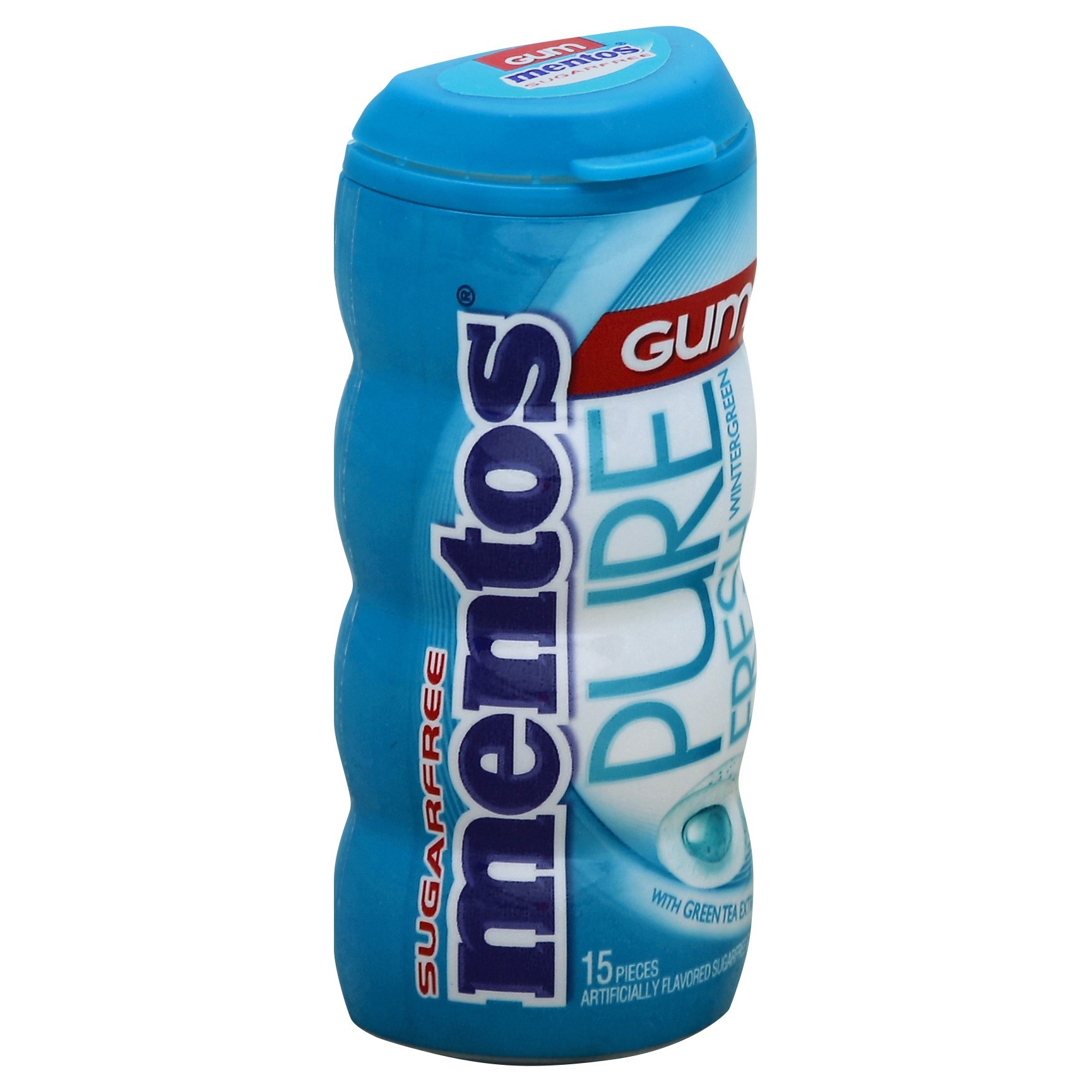 slide 1 of 1, Mentos Pure Fresh Sugar Free Gum Wintergreen, 15 ct