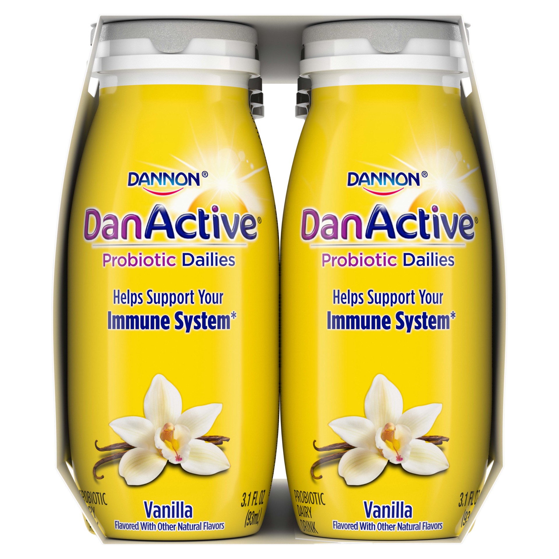 slide 4 of 5, DanActive Probiotic Dailies Dairy Drink, Vanilla, 3.1 oz., 8 Pack, 3.10 fl oz