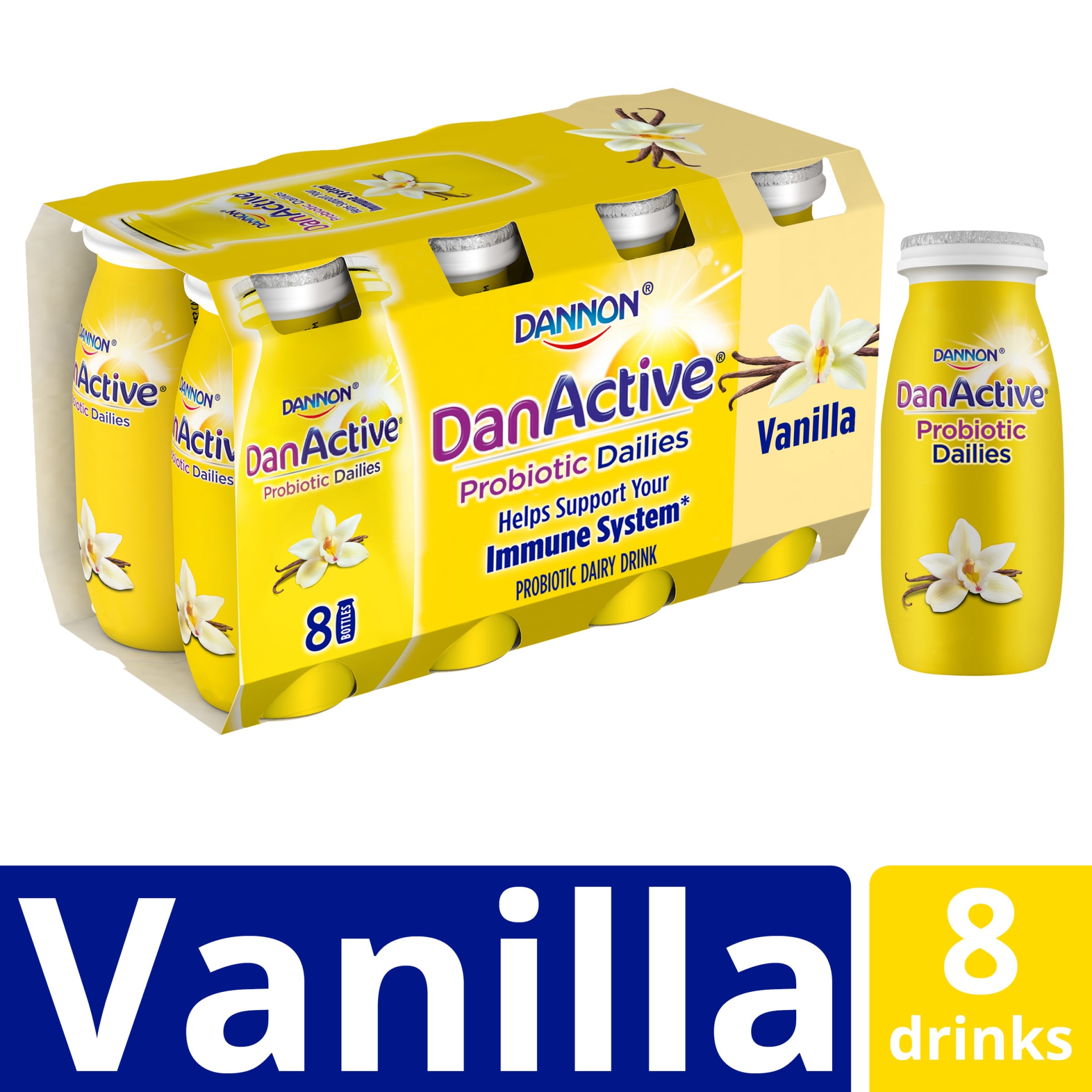 slide 1 of 6, DanActive Probiotic Dailies Vanilla Dairy Drink, 3.1 fl oz