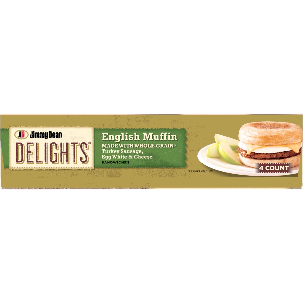 slide 4 of 9, Jimmy Dean Delights English Muffin Breakfast Sandwiches with Turkey Sausage, Egg White, and Cheese, Frozen, 4 Count, 20.4 oz