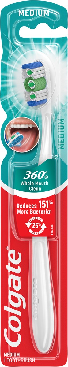 slide 7 of 7, Colgate 360 Whole Mouth Clean Toothbrush - Medium, 1 ct