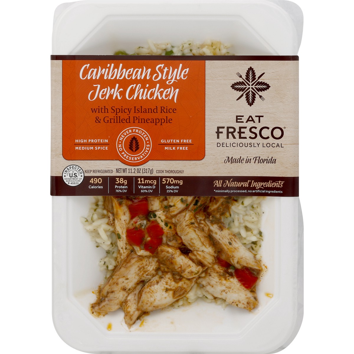 slide 3 of 8, Eat Fresco Caribbean Style Jerk Chicken 11.2 oz, 11.2 oz