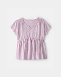 Oshkosh Girls Peplum Short-Sleeve Top - Purple - Size 10