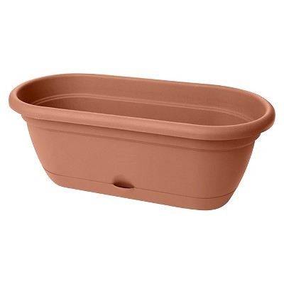 slide 1 of 1, Bloem Oval Lucca Window Box Planter - Terracotta, 18 in