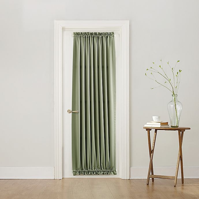 slide 2 of 4, Sun Zero Bella Rod Pocket Room Darkening Door Panel - Green, 72 in