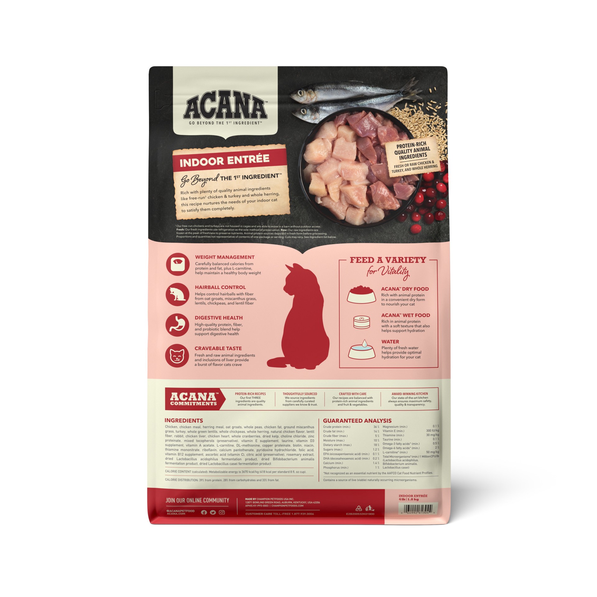 slide 4 of 5, ACANA Indoor Entrée Cat 4LB, 4 lb