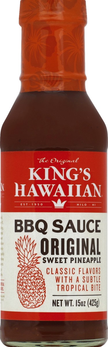 slide 5 of 6, King's Hawaiian Original Sweet Pineapple BBQ Sauce, 14.3 oz