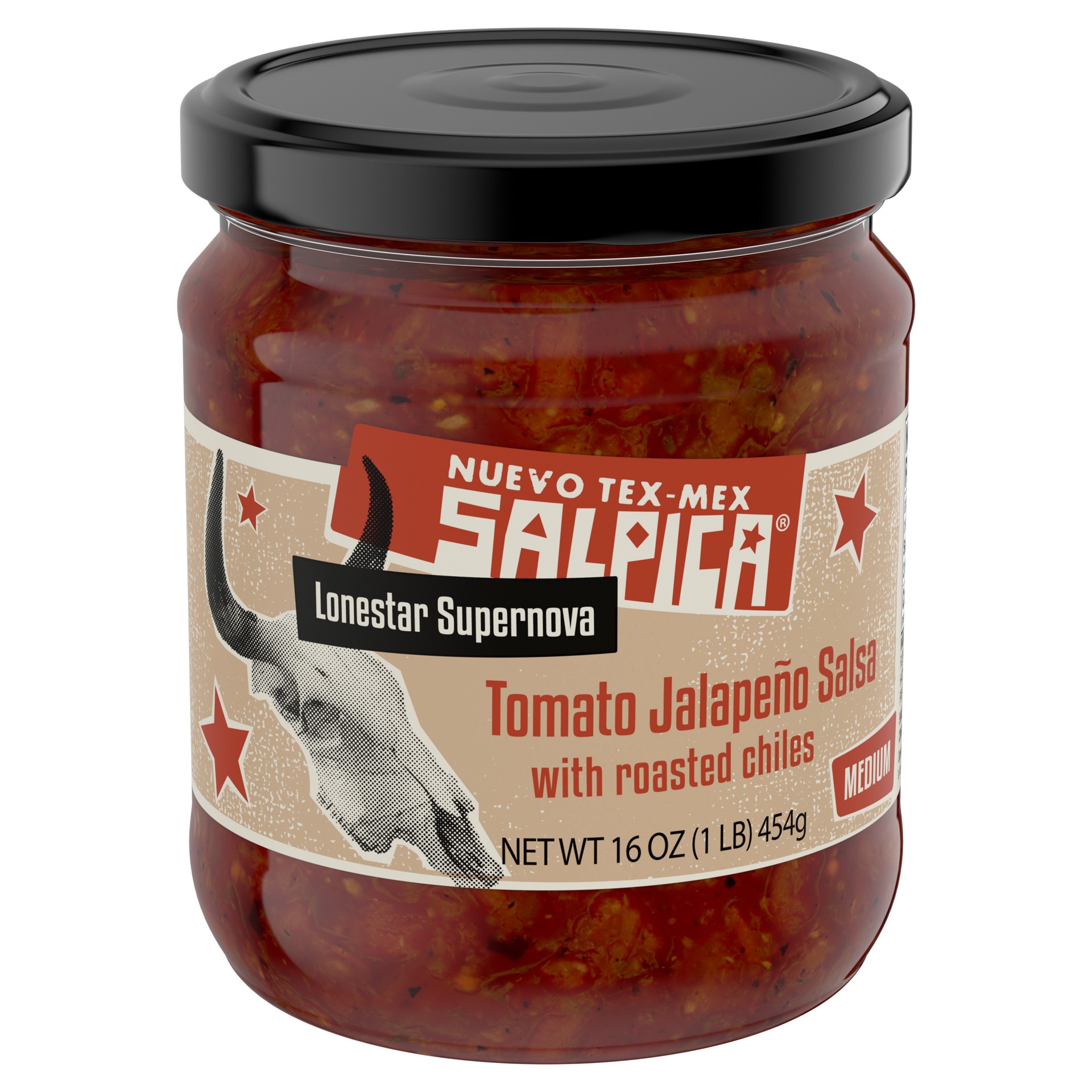 slide 4 of 7, Salpica Lonestar Supernova Tomato Jalapeno Medium Salsa 16 oz, 16 oz