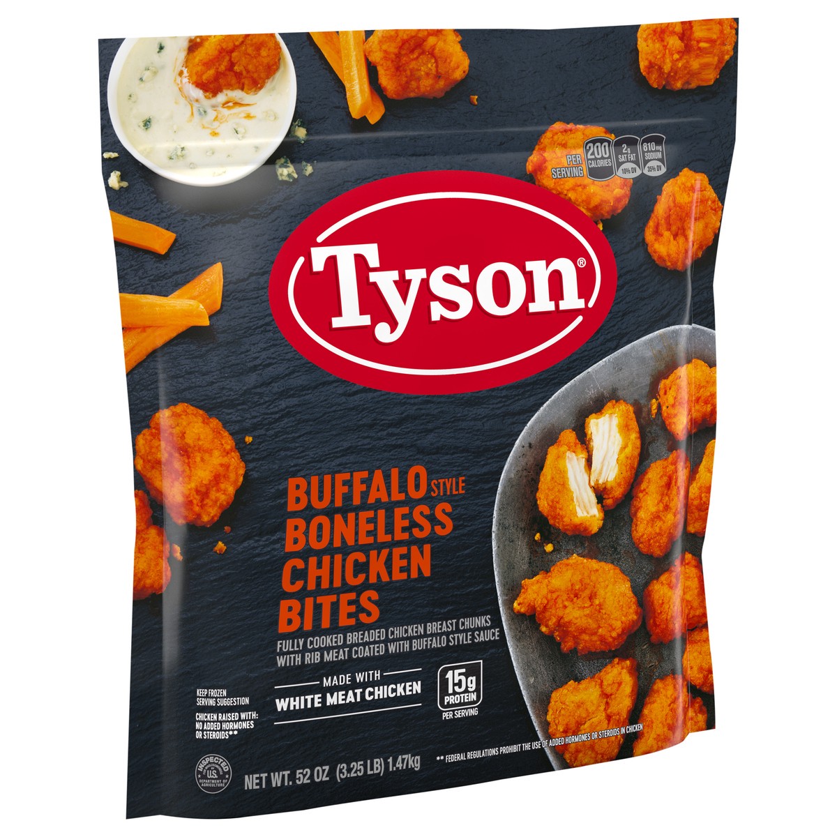 slide 2 of 5, Tyson Fully Cooked Buffalo Style Boneless Chicken Bites, 3.25 lb. (Frozen), 