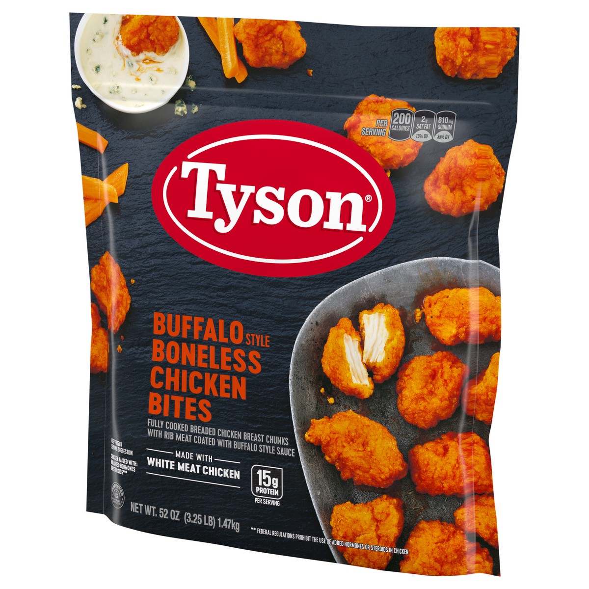 slide 3 of 5, Tyson Fully Cooked Buffalo Style Boneless Chicken Bites, 3.25 lb. (Frozen), 