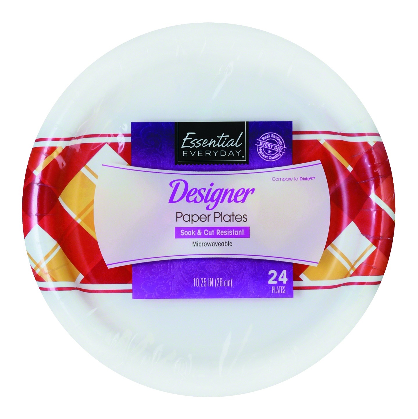 slide 1 of 1, Essential Everyday Designer Plates, 24 ct; 10.25 in