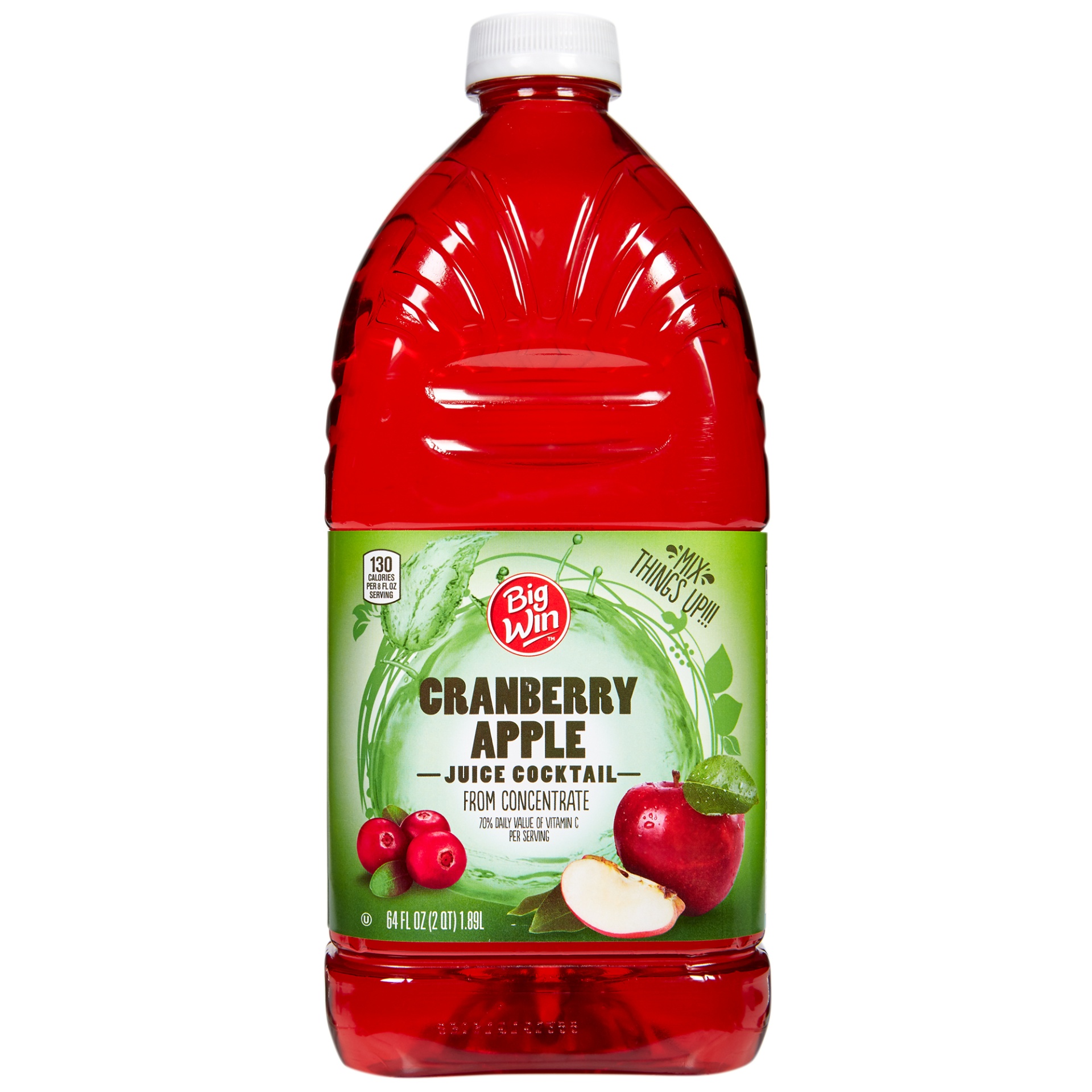 slide 1 of 1, Big Win Cranberry Apple Juice Cocktail, 64 oz