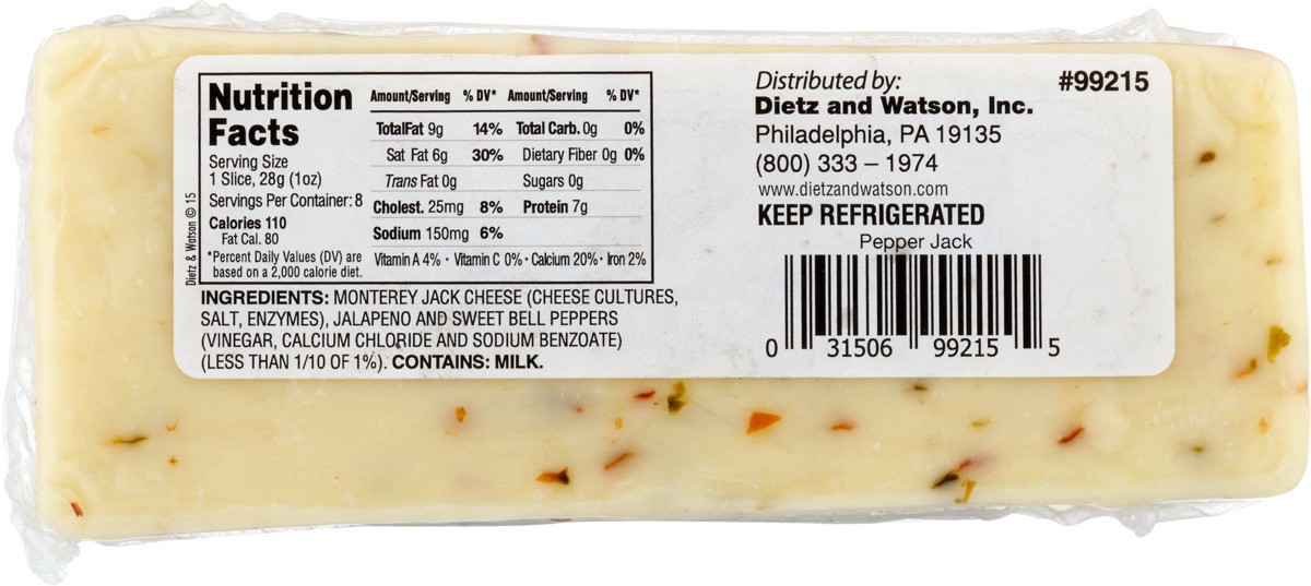 slide 11 of 11, Dietz & Watson Pepper Jack Cheese, 8 oz