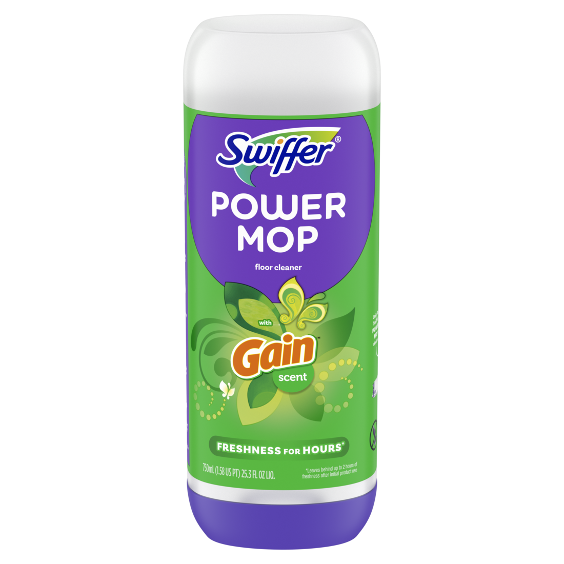 slide 1 of 1, Swiffer With Gain Scent Power Mop Floor Cleaner, 25.3 fl oz