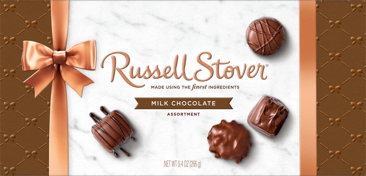 slide 3 of 8, RUSSELL STOVER Assorted Milk Chocolate Gift Box, 9.4 oz. (16 pieces), 16 ct