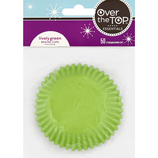 slide 1 of 2, Over The Top Essentials Baking Cups, Standard, Lively Green, 50 ct