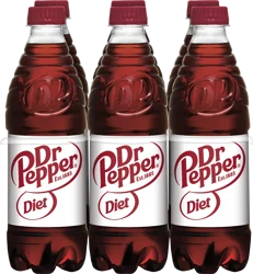 Dr Pepper Diet Dr Pepper Soda, .5 L bottles, 6 pack