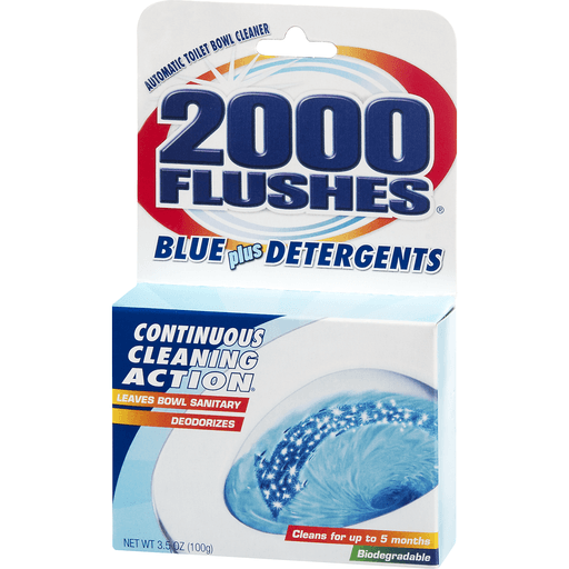 slide 3 of 9, 2000 Flushes Blue Plus Detergents Automatic Toilet Bowl Cleaner, 3 oz